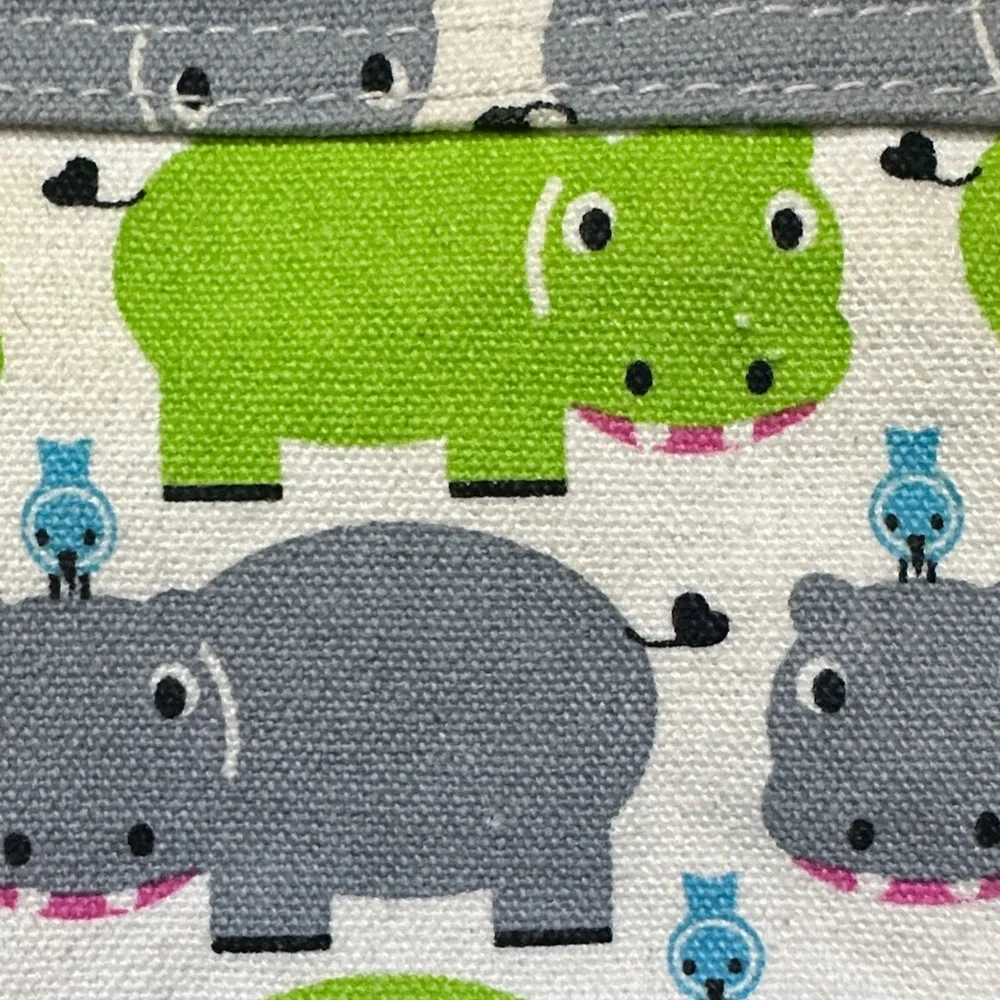 Bungalow 360 Green and Gray Hippo Wristlet